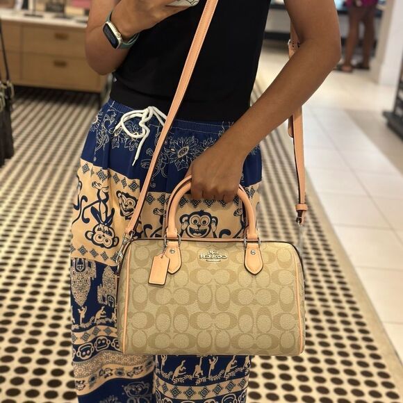 NWT Coach Rowan Satchel Bag In Signature Canvas - Picture 7 of 8